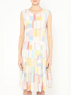 Chanel Colorblock Chiffon Silk Dress